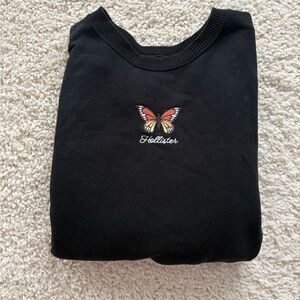 Hollister Black‎ Pullover with Butterfly Design